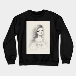 Sketch of pretty girl Crewneck Sweatshirt